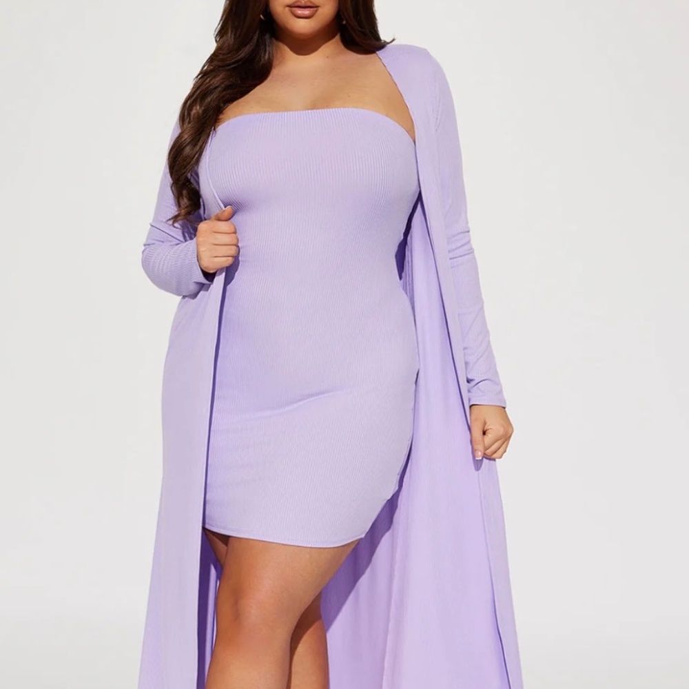Women’s Lavender Strapless Mini Dress Set
